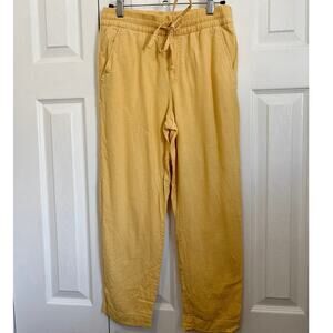Gap Yellow Linen Blend Pull-on Elastic Waist Easy Pants Size XS